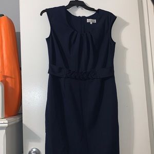 Olivia Matthews sleeveless navy dress size 14